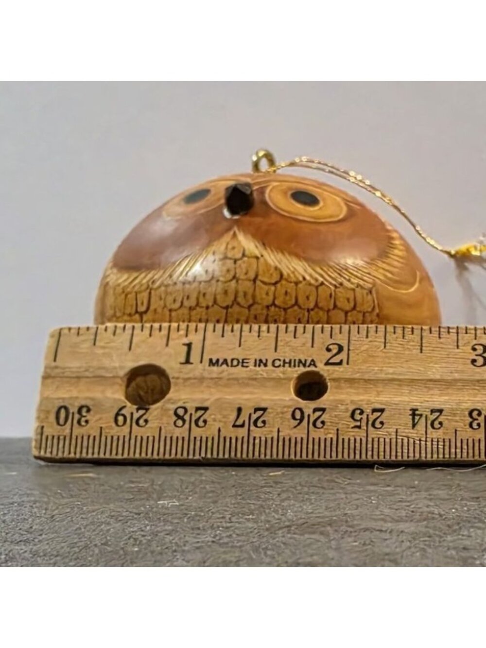 Vtg Peruvian Hand-Carved Owl Gourd Ornament – Traditional Mate Burilado Folk Art - Picture 3 of 12